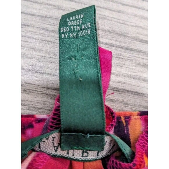 Lauren Ralph Lauren Pink and Orange Floral Midi Dress - Picture 5 of 9